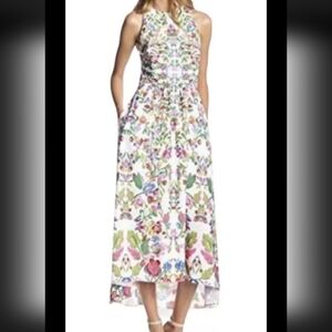 Cynthia Steffe Sydney High Low Maxi Dress Bright Floral Print CutOut Open Back 6